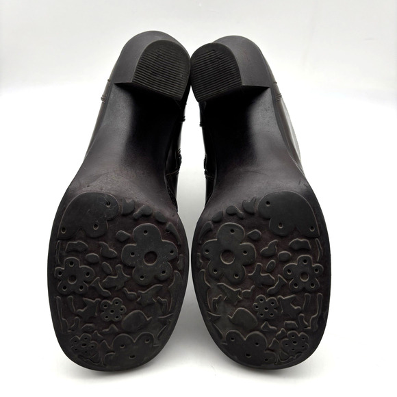 Vintage 00s Y2K Mudd 'CHARLOT' Brown Faux Leather Block Heel Mid Calf Boots 9M - Picture 14 of 16